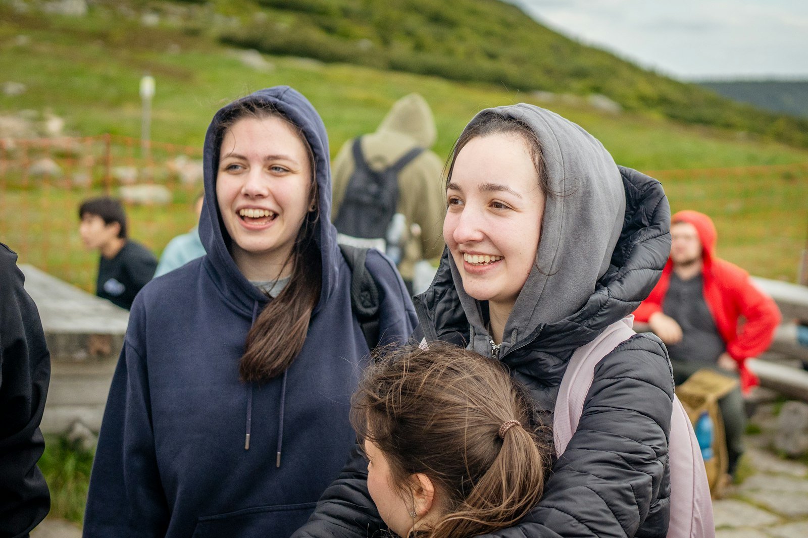 Teenagers smiling together outdoors